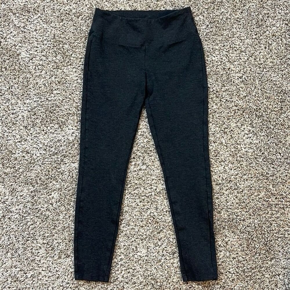 A New Day Leggings Women Size Small Stretch Dark Gray Mid Rise Thick Fabric Knit